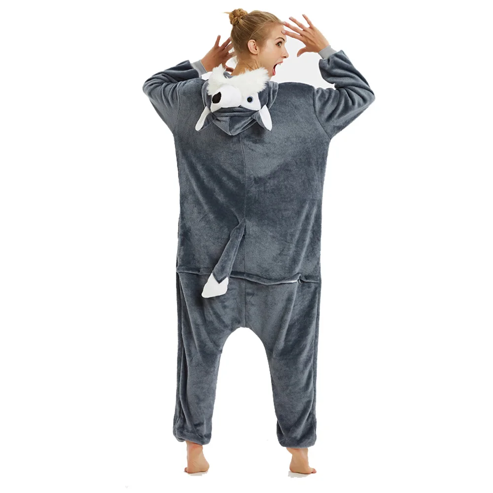 Пижама кигуруми с волком и мультяшными животными цельный комбинезон капюшоном