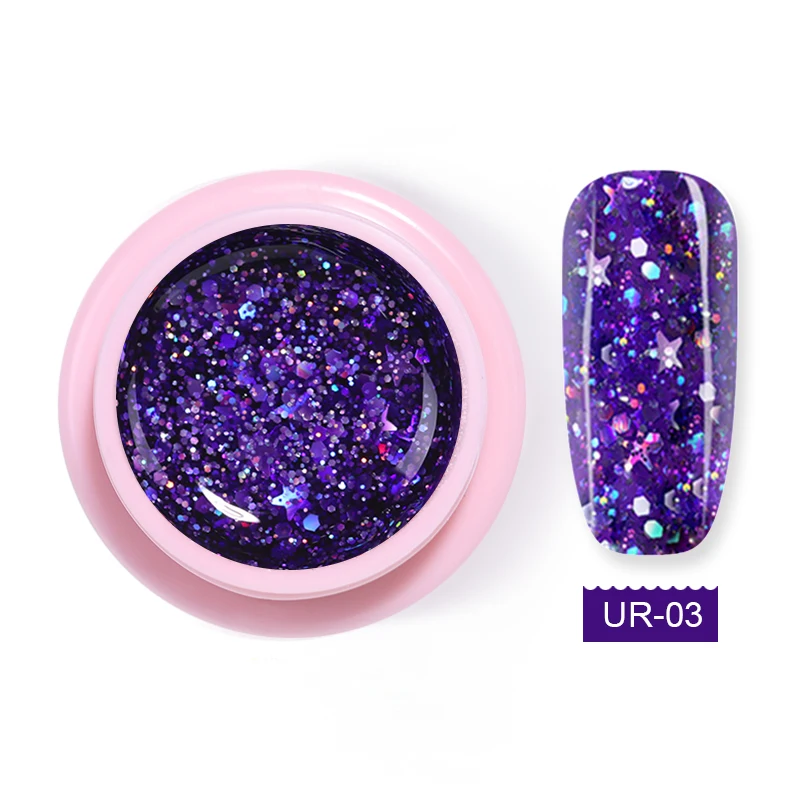5ml UR -03 UR SUGAR Золотой Серебряный гель для ногтей с блестками лак Звезда Луна бабочка замачивать УФ светодиодный гель покрытые лаком ногти искусство маникюрный лак - Цвет: 5ml UR -03