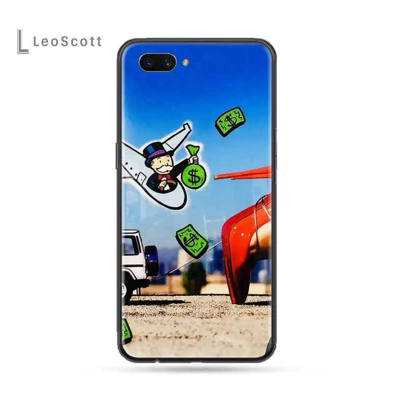 

Cartoon Dollar Monopoly Phone Case For OPPO F 1S 7 9 K1 A77 F3 RENO F11 A5 A9 2020 A73S R15 REALME PRO