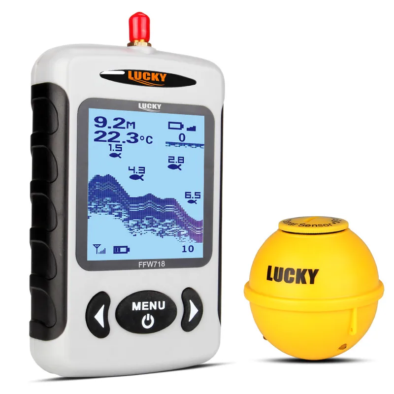 Russian menu! Russian Menu Wireless Sonar Portable Fish Finder Sensor Echo Sounder Alarm River Lake Sea Bed Live 135ft/45M