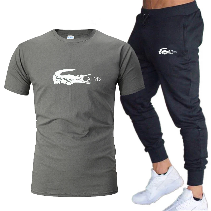 Новый бренд 2020 Повседневная мужская хлопковая одежда для бега мужские комплекты