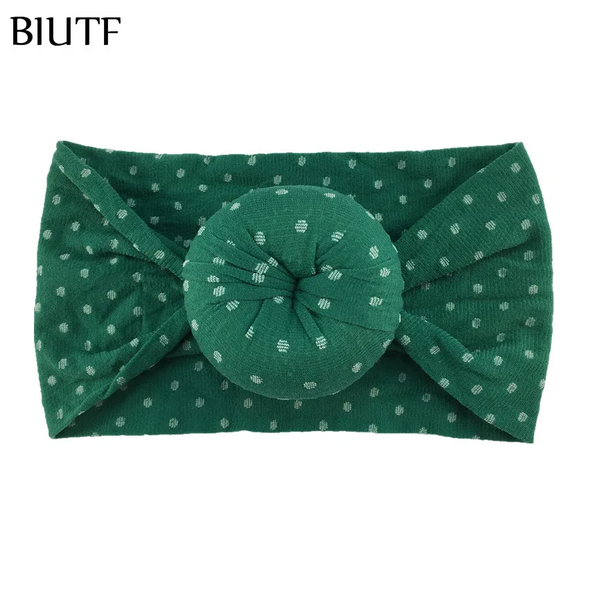 Повязка на голову в горошек с круглым узлом пончика 20 шт./лот|Аксессуары для волос