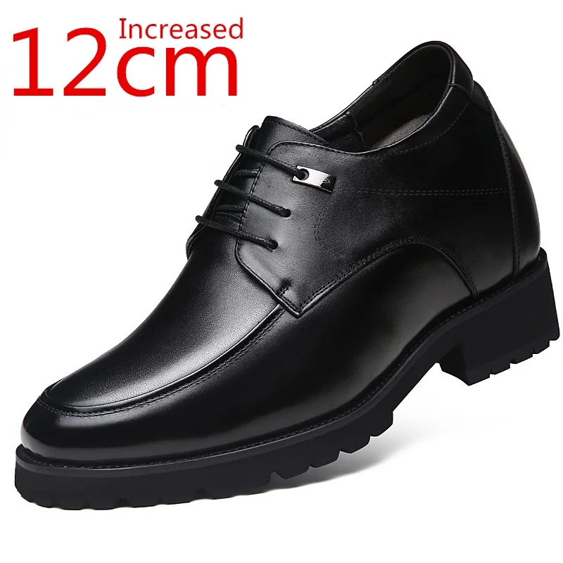 

Men Genuine Leather Height Increasing Elevator Shoes Increased Men's Height 12CM 8CM Invisibly Business Wedding Man Dress Shoes