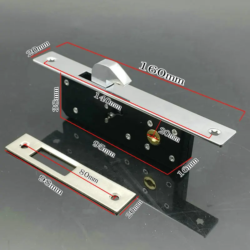 Врезной замок для ворот с крючком корпус замка из сплава стеклянной двери в рамке