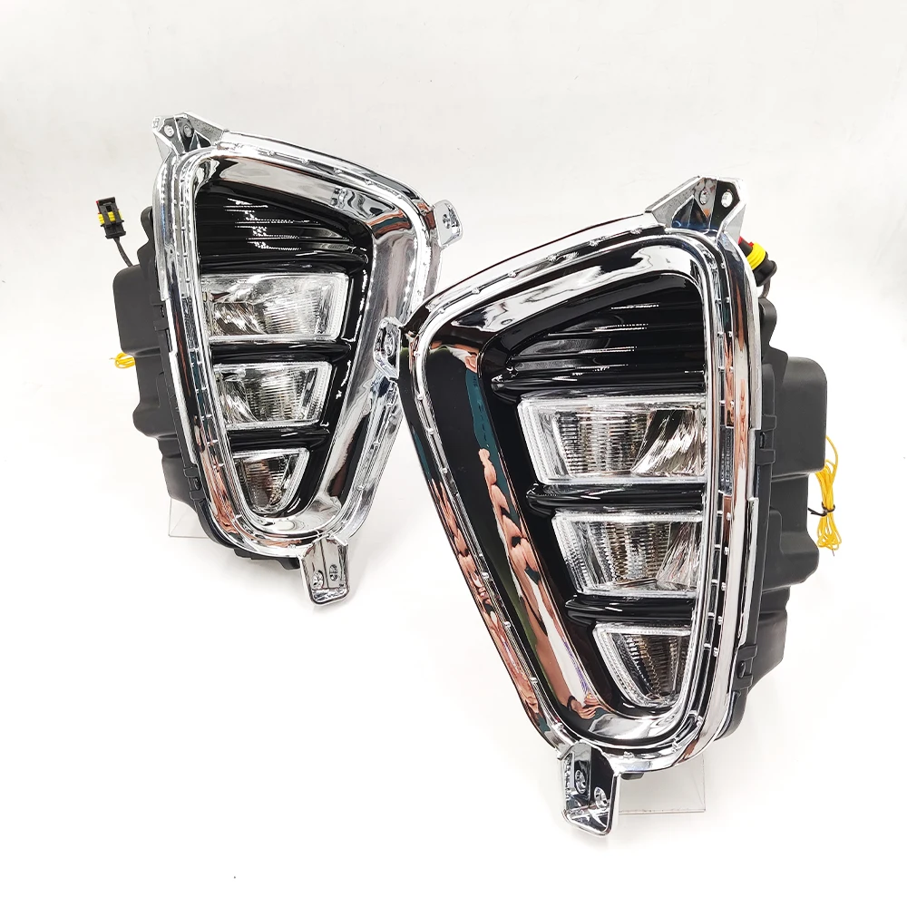 2PCS Car LED DRL Daytime running light Fog Lamp For Kia K5 Optima 2016 2017 With yellow turn signal Day foglights - купить по