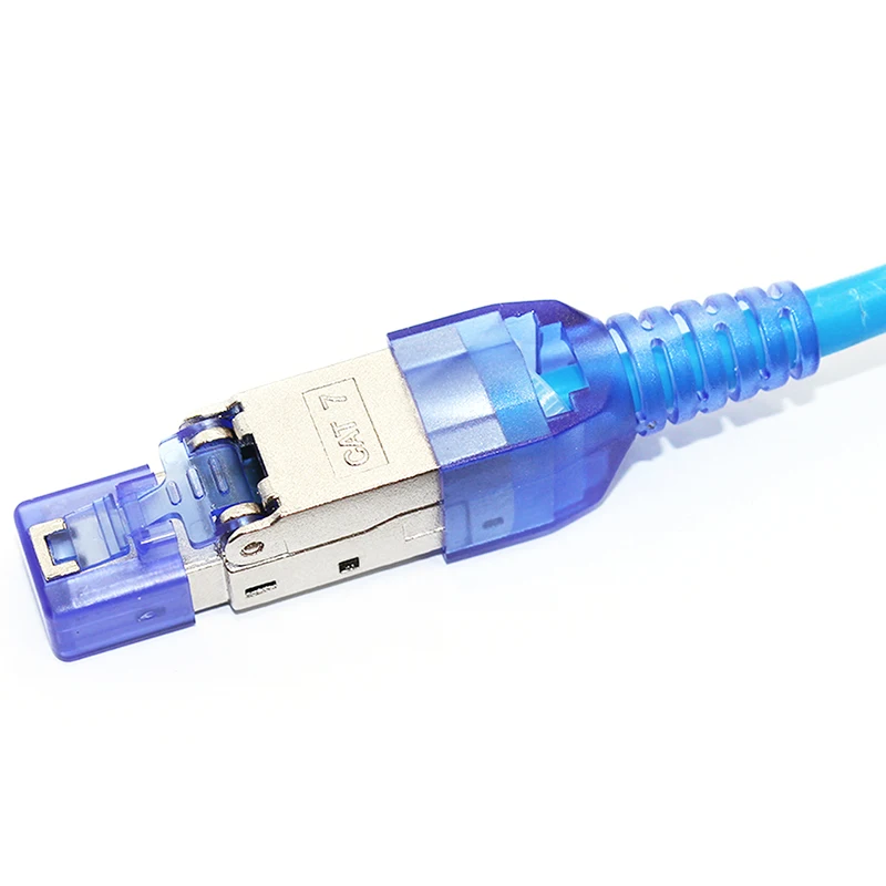 

10Pcs/Lot Tool-Free Shielded RJ45 Cat 7 Termination Plug Cat7 Plug / Cat7 Connector Connectors Modular 23/24AWG-Blue