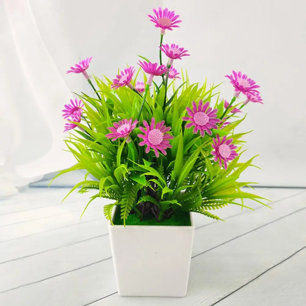 1 Набор в горшке искусственный бонсай ярких цветов домашний декор керамический