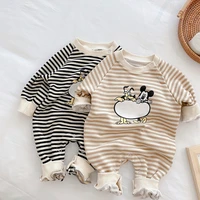disney baby boys rompers lovely cartoon mickey mouse new born baby girls clothes set for infant stripe jumpsuit costume outfits