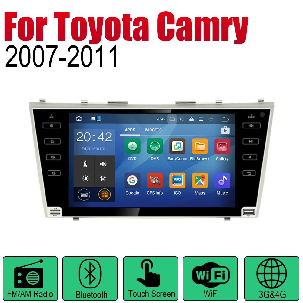 Автомагнитола 2 Din на Android для Toyota Camry 2007 2008 2009 2010 2011 автомобильный мультимедийный