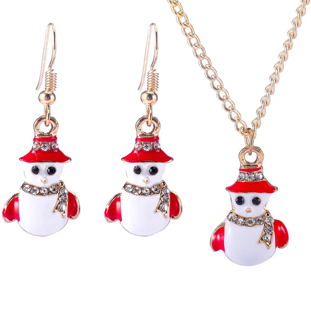 Милые рождественские серьги ювелирные изделия красочная эмаль снеговик кулон