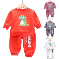 baby clothing sets toddler baby boys cartoon dinosaur printed topspants pajamas outfits children sport suits tracksuits jyf