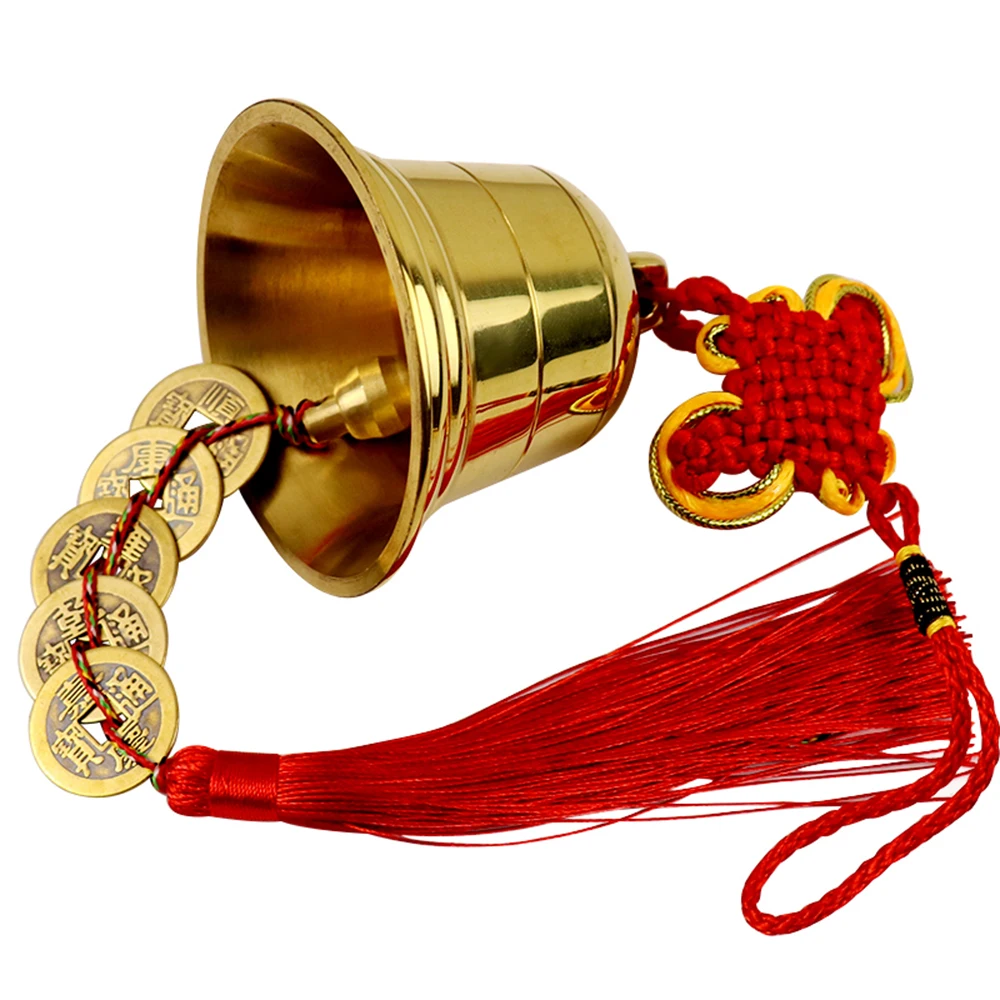 

Fengshui Five Emperor Money Copper Bell Pendant Wind Bell Ornament Living Room Home Crafts Decoration Peace Lucky Decoration