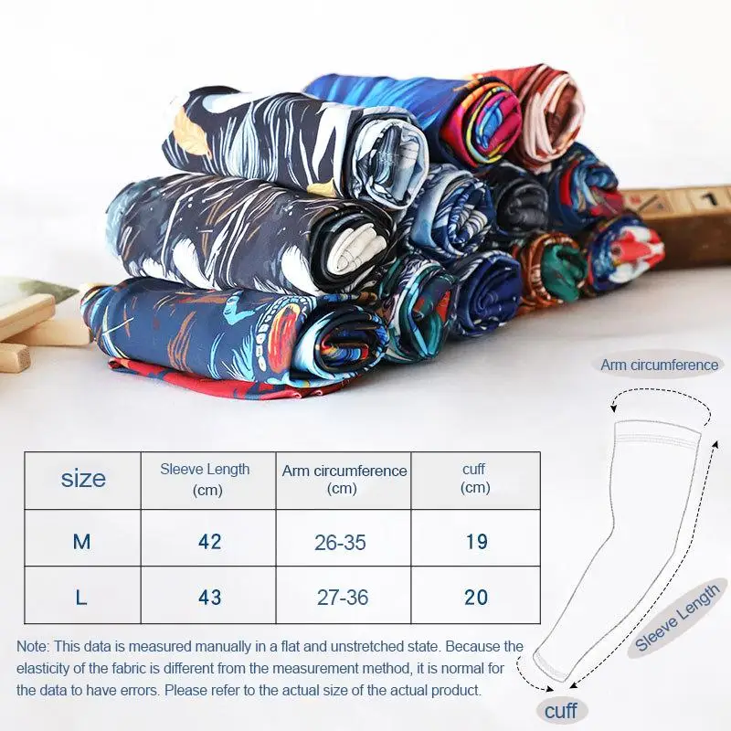 

Men's Chinese Tattoo Bike Rider Sleeve Arm Guard Driving Outdoor Sun Protection Long Sleeve Breathable Ice Silk Summer