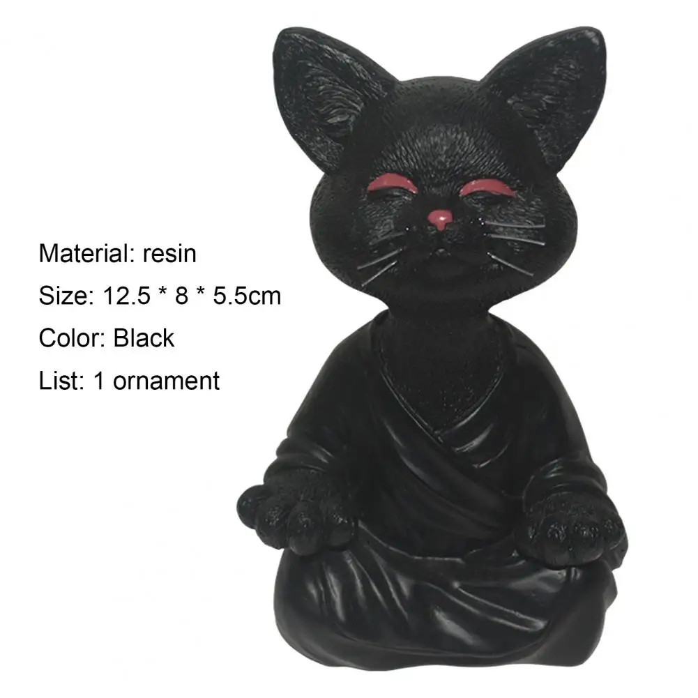 

Whimsical Black Buddha Cat Figurine Meditation Yoga Collectible Happy Cat Decor Home Garden Decoration Garden Ornament