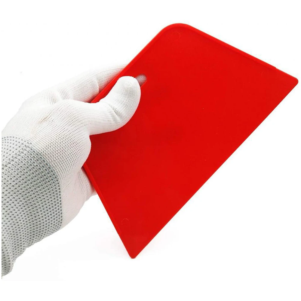 4PCS Plastic Putty Filler Scrapers Set Flexible DIY Putty Cleaning Decorate Flexible Wallpaper Paint Scrapers Tool With Hole Red