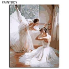 PAINTBOY картина маслом в рамке, картина по номерам балетная девушка DIY цифровая картина маслом на холсте домашний декор g397