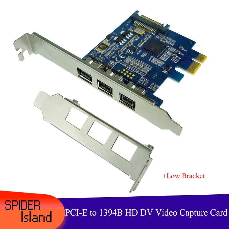 100% Новинка PCI E до 1394B карта HD DV захвата 1394 Firewire 800 звук видео адаптер 1U