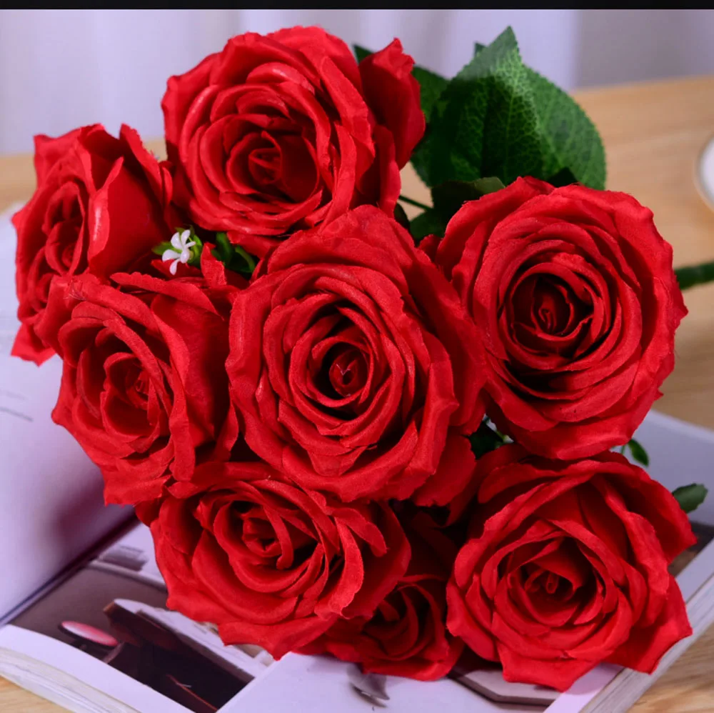 1 букет искусственных розовых шелковых французских цветов искусственные цветы