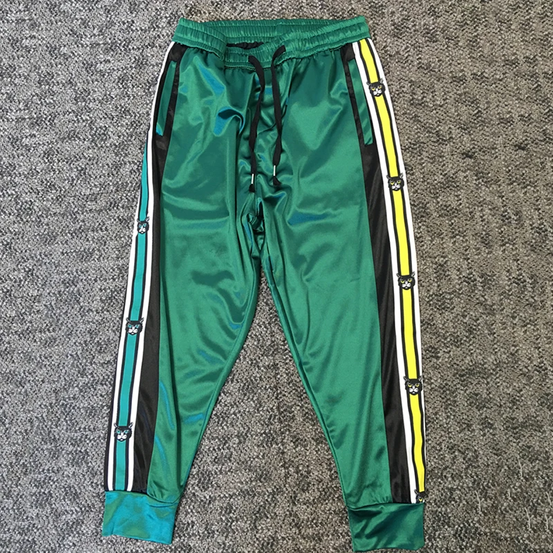 

2019 Summer Men Thin Slim Harem Pants Mid Elastic Waist Calf-length Pencil Pants Spliced Stripes Big Crotch Trousers Streetwear