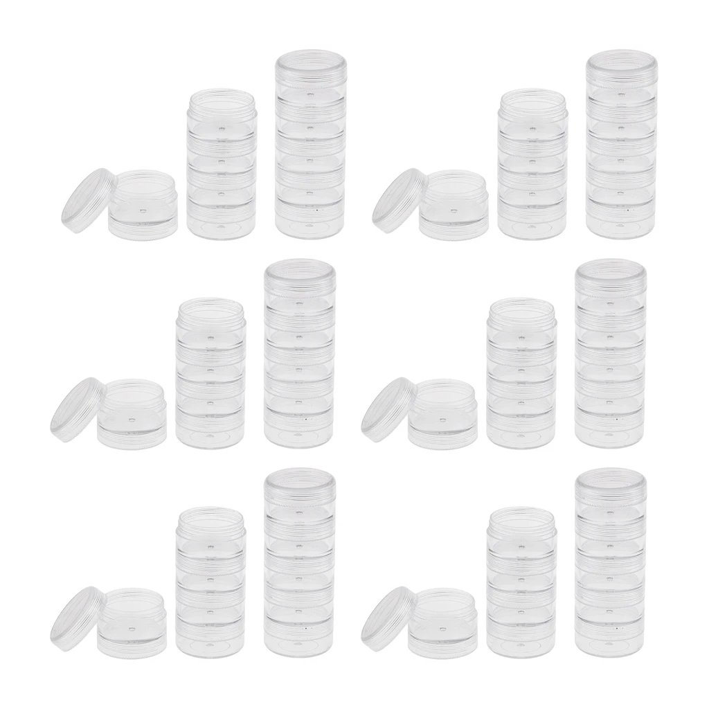 12 комплектов 5 упаковочных прозрачных винтовых контейнеров для хранения