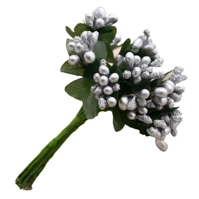 12 шт Мини Искусственные Пип ягоды стволовых бутон фрукт из пенопласта тычинки