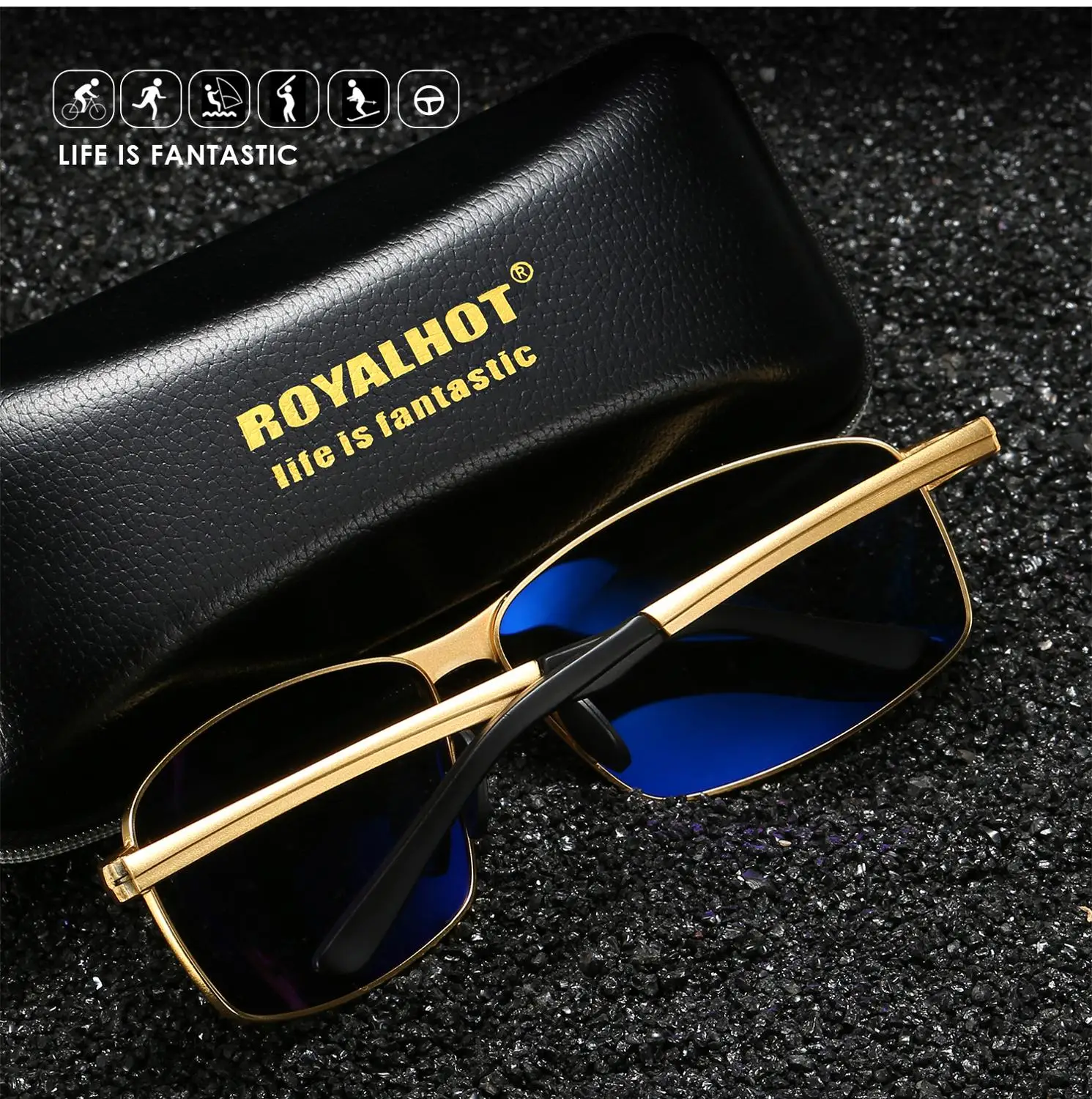 Ретро солнцезащитные очки для вождения мужские металлические винтажные