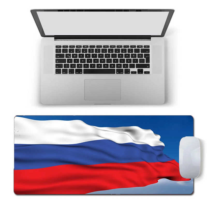 

Flag of Russia Large Mouse Pad Persian Carpet Laptop Pc Gamer Keyboard Mousepad Edge White Tassel Rubber Table Mat for Pet