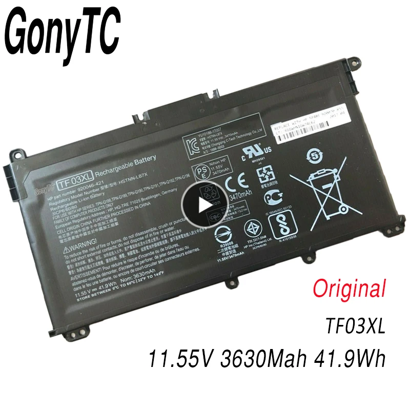 Оригинальный TF03XL аккумуляторная батареядля ноутбука HP 14 bf 15 CC TPN C131 HSTNN LB7X LB7J UB7J IB7Y