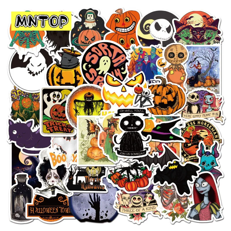 10/30/50Pcs/set Cartoon Halloween Pumpkin Candy Stickers All Saints