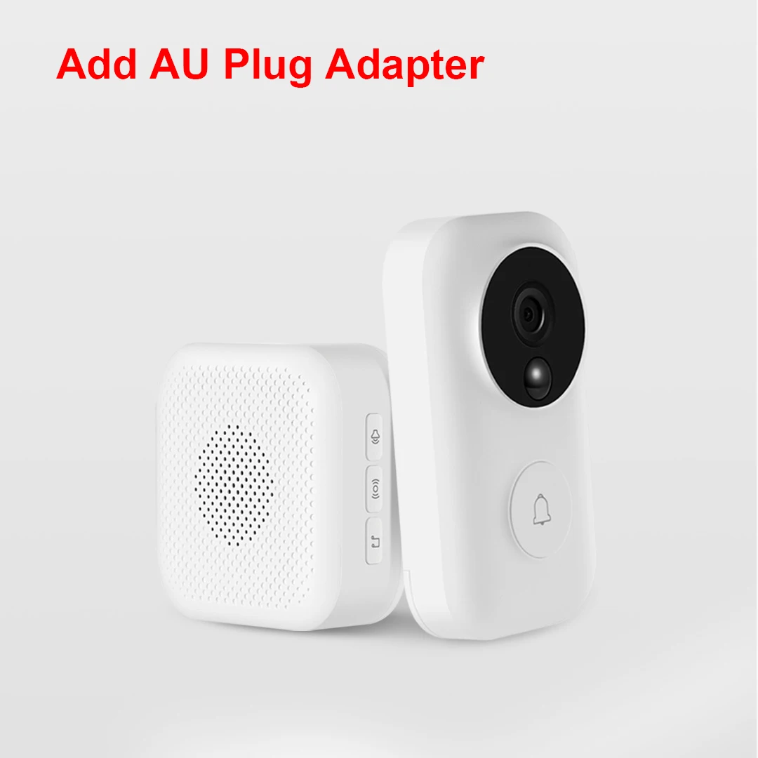 Doorbell and Bell AU Xiaomi Zero AI распознавание лица 720P ИК ночного видения видео дверной звонок набор обнаружения движения SMS Push домофон Облачное хранилище - Цвет: Doorbell and Bell AU