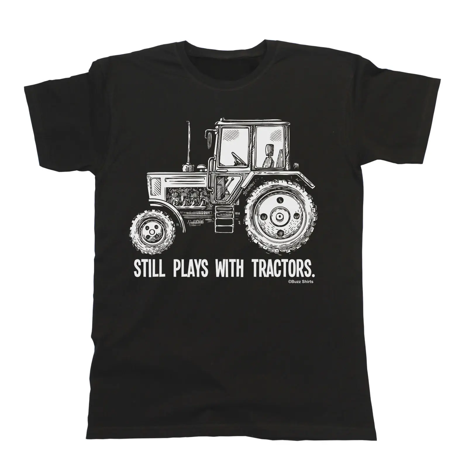Still Plays With Tractors T-Shirt Mens Ladies Unisex Farmer Funny Man Fashion Round Collar 2019 Tee | Мужская одежда