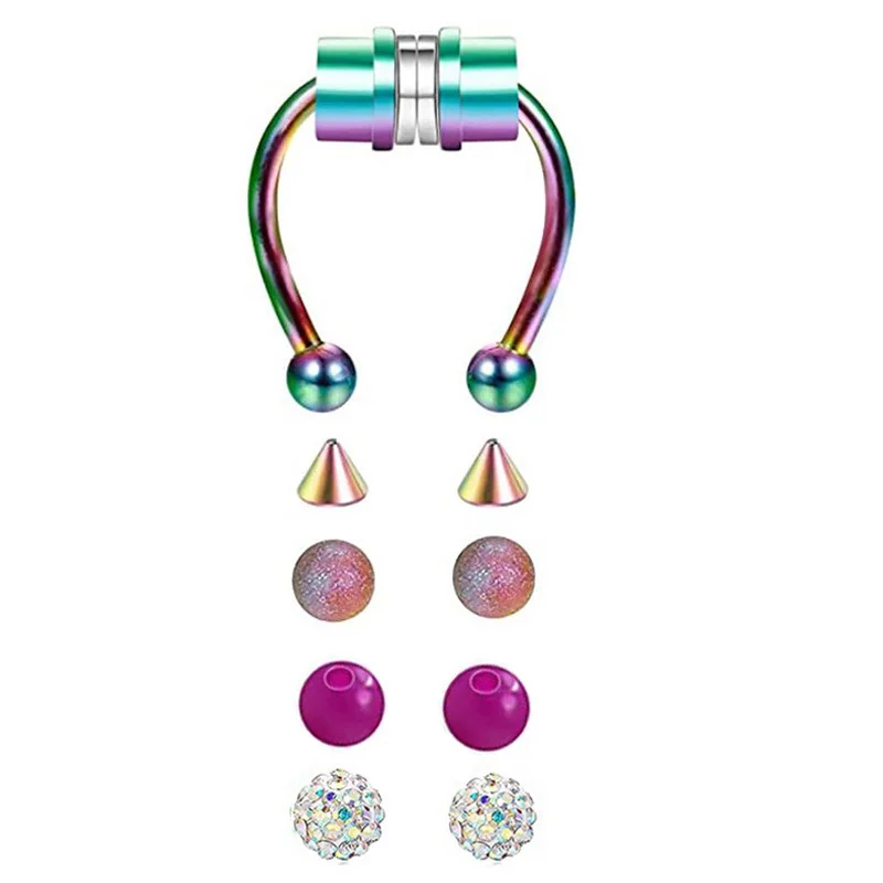 Новинка модное U-образное кольцо для носа в стиле хип-хоп Магнитная перегородка