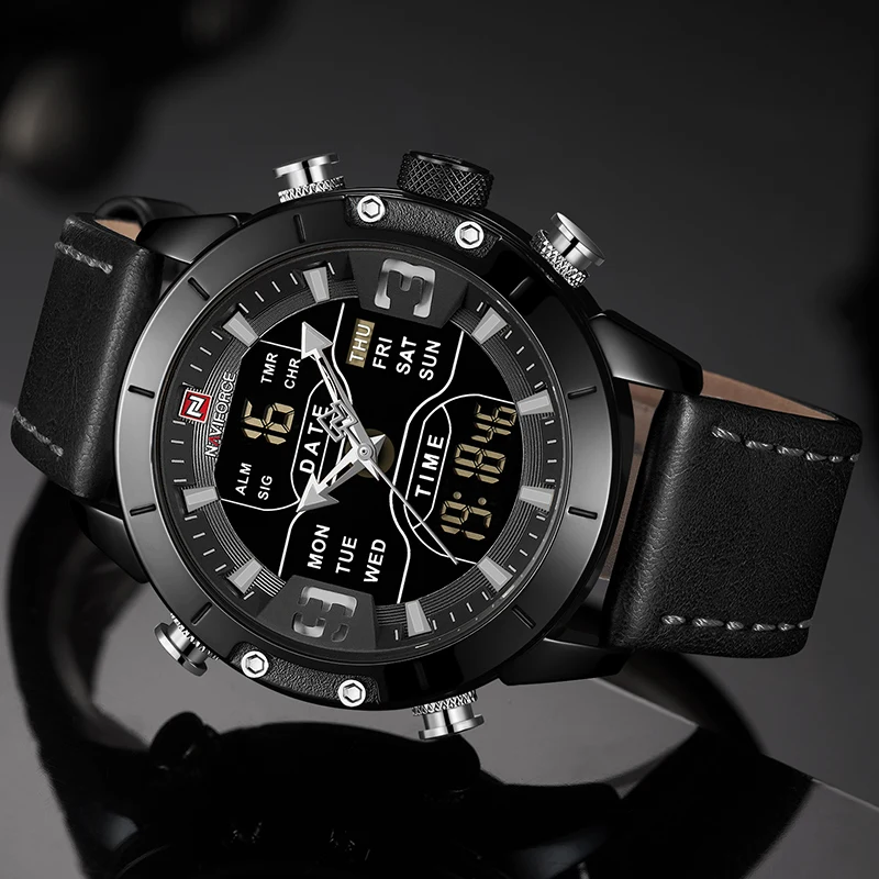 Часы NAVIFORCE Мужские кварцевые водонепроницаемые спортивные цифровые | Наручные