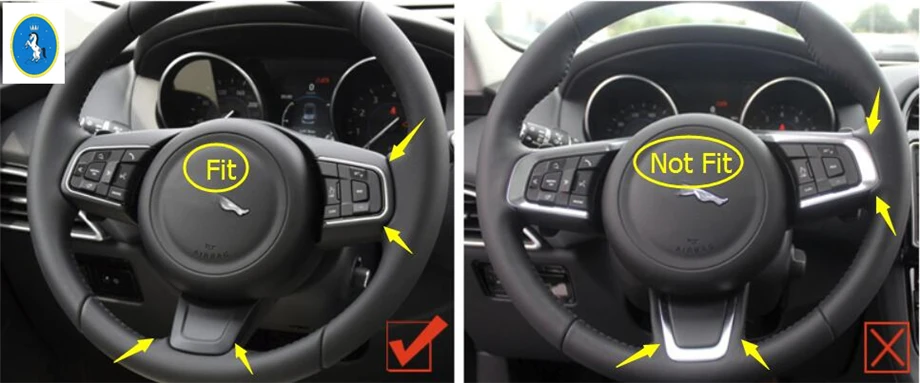 

Yimaautotrims Car Steering Wheel Decorative Strip Frame Cover Trim Matte Style Fit For Jaguar XF / XE 2016 2017 2018 2019 ABS