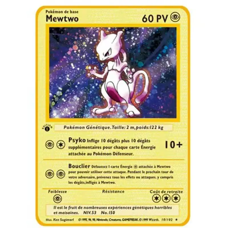 Juego de cartas de Pokemon para ni&ntilde;os, cartas de Pok&eacute;mon de Anime V, Vmax, Mewtwo, Dracaufeu, Tortank-1