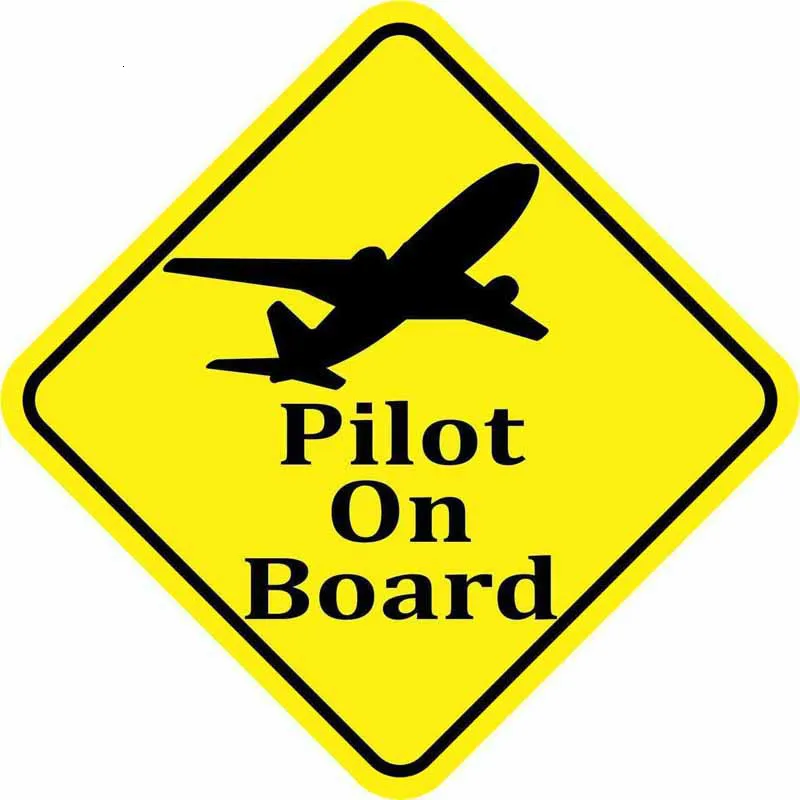 

Interesting PILOT ON BOARD Warning Mark Car Sticker Motorcycle Decals Windshield Vinyl Cover Scratches Waterproof PVC