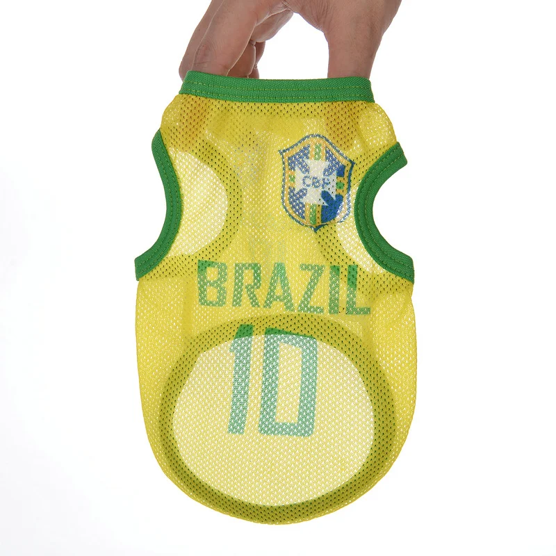 Летняя одежда для собак Dog футболки спортивные футбольных команд Jersy тонкая