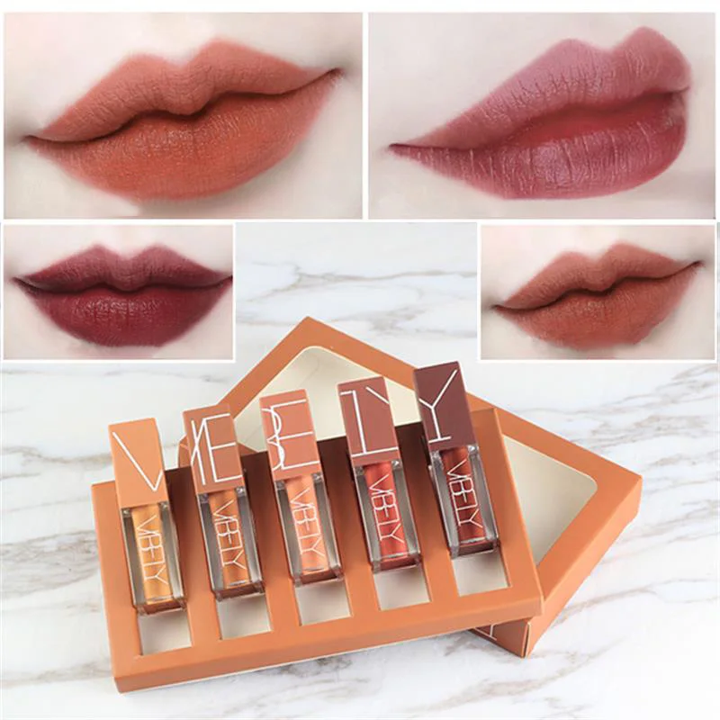 5 Colors Lip Glaze Long-lasting Waterproof Non-stick Matte Shimmer Velvet Liquid Natural Lipstick Lip Gloss Cosmetic
5 Colors Lip Glaze Long-lasting Waterproof Non-stick Matte Shimmer Velvet Liquid Natural Lipstick Lip Gloss Cosmetic