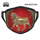 Золотая ассирийская маска Льва на красном и золотом покрытии белой кожи мягкие теплые зимние маски сокровища мезопотамия коллекция Серж