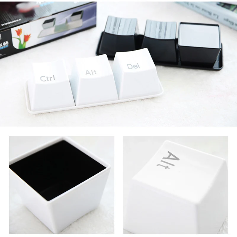 Набор чайной чашки 3 шт. модные с клавиатурой черный цвет клавиши дель АЛТ кружки