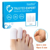 20pcsset adjustable gel foot toe tube cover thumb sleeve protector foot corns blisters bunion toe separator foot toe care tool