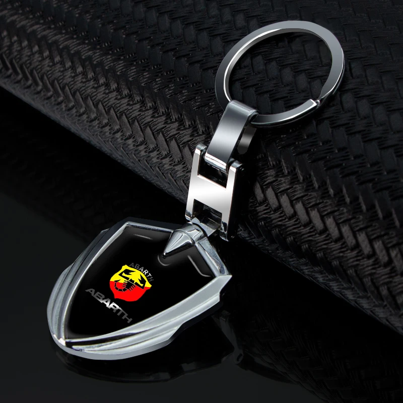 

1pcs Car Metal Aluminum Badge Key Ring Key Chain for Abarth Fiat Ducato 500 500L 124 Spider Coupe Panda Doblo Qubo Tipo Stilo