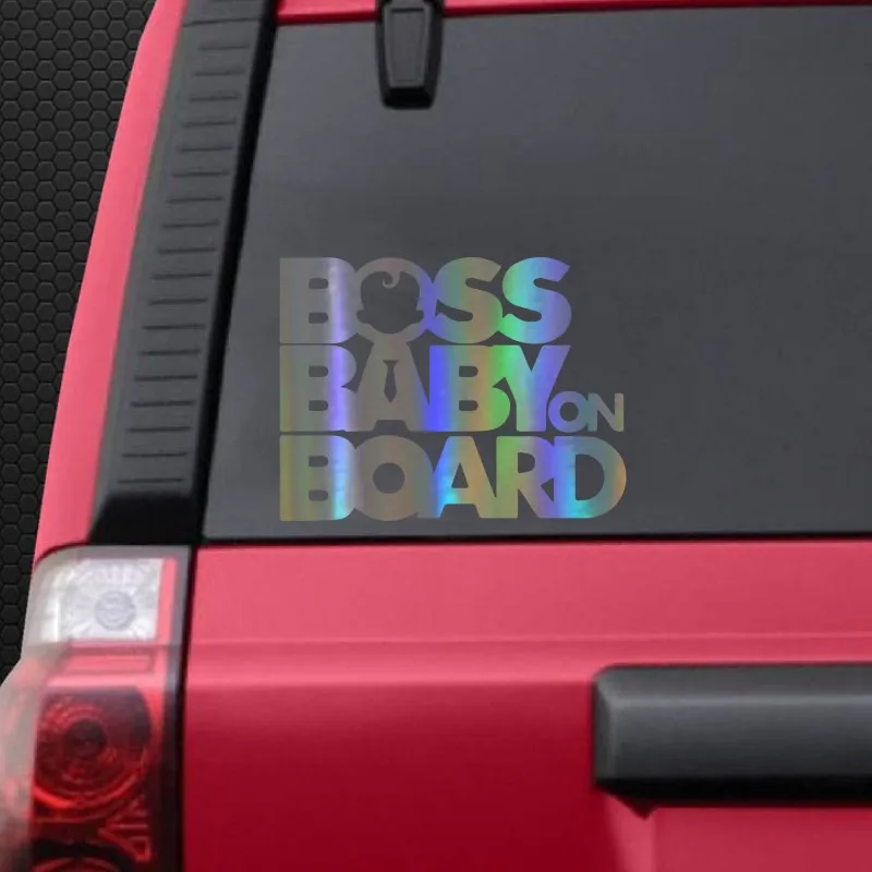 

Funny Car Sticker Accessories Boss Baby on Board PVC 18cm X 14cm Motorcycle Waterproof Decal Decorative