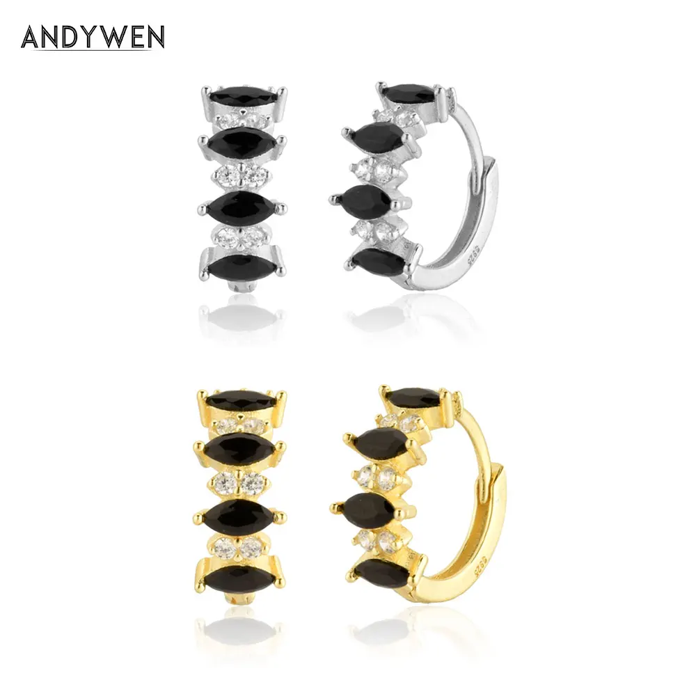 

Женские серьги-кольца для пирсинга ANDYWEN из стерлингового серебра 100% пробы золотистого цвета, 8 мм, роскошные свадебные подарочные украшения,...