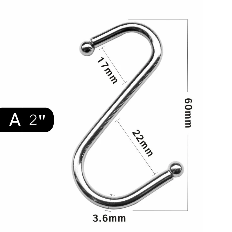 A (6cm) XZJJA 2-8 шт Металлические форменные крючки для кухни, аксессуары для ванной комнаты, подвесные стеллажи для хранения, вешалка для ключей, органайзер для мелочей, крючки для мясника - Цвет: A (6cm)