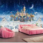 Самоклеящиеся водонепроницаемые 3D-обои на заказ, стикеры с изображением сказочного неба, замка, звездного фона для детской комнаты, домашний декор