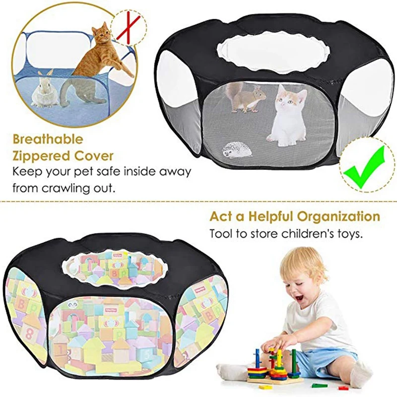 Манеж для маленьких животных складная клетка питомцев с верхней крышкой защита