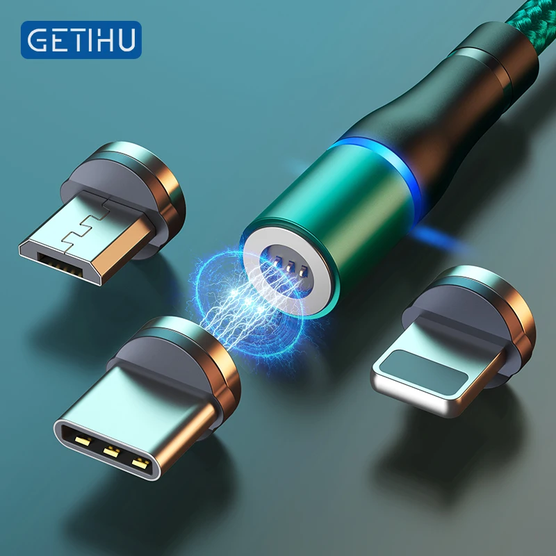 Магнитный кабель GETIHU для быстрой зарядки Micro USB Тип C магнитный Телефонный Шнур