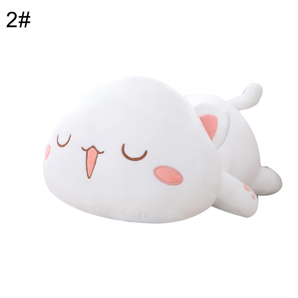 Kawaii Лежащая Кошка Животное Кукла Плюшевая мягкая подушка под спину Подушка детская игрушка подарок мягкая мультяшная Подушка подарок ребенку на Рождество новинка - Цвет: 2White 30cm