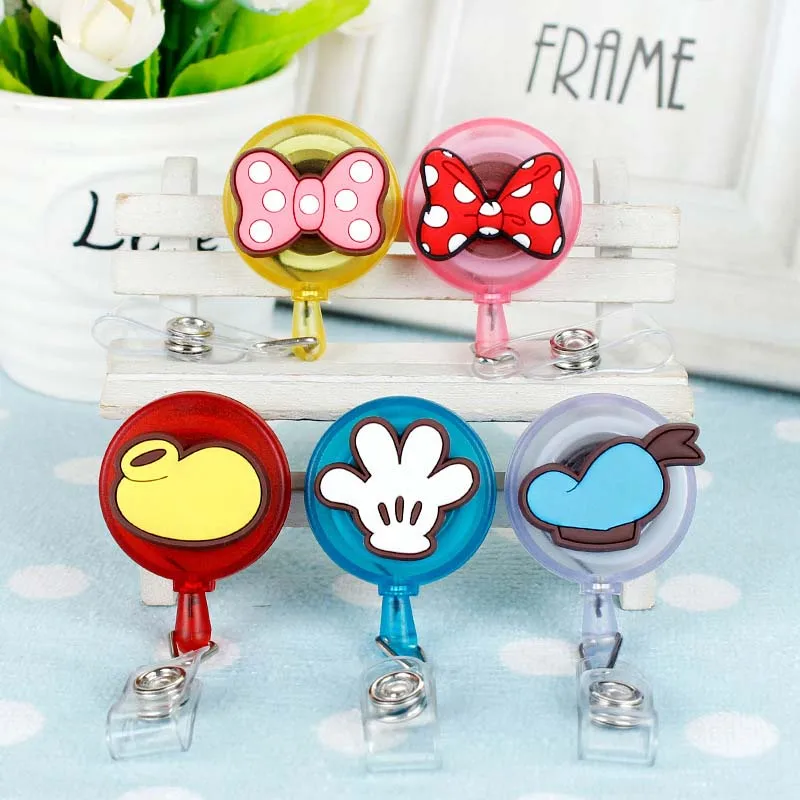 

Cartoon Bowknot & squirrel Animals Nurse Doctor Students Retractable Pull Badge Reel ID Lanyard Name Tag Card Badge Holder Reels